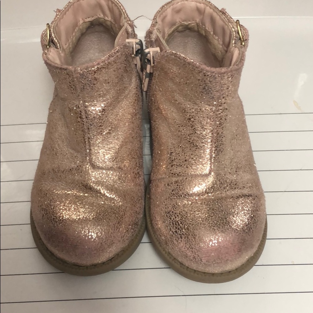 Pink shiny toddler girl boots